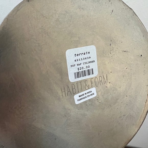 Terrain Habit & Form cylinder pot drum planter indoor houseplant pot brass gold - Picture 7 of 12